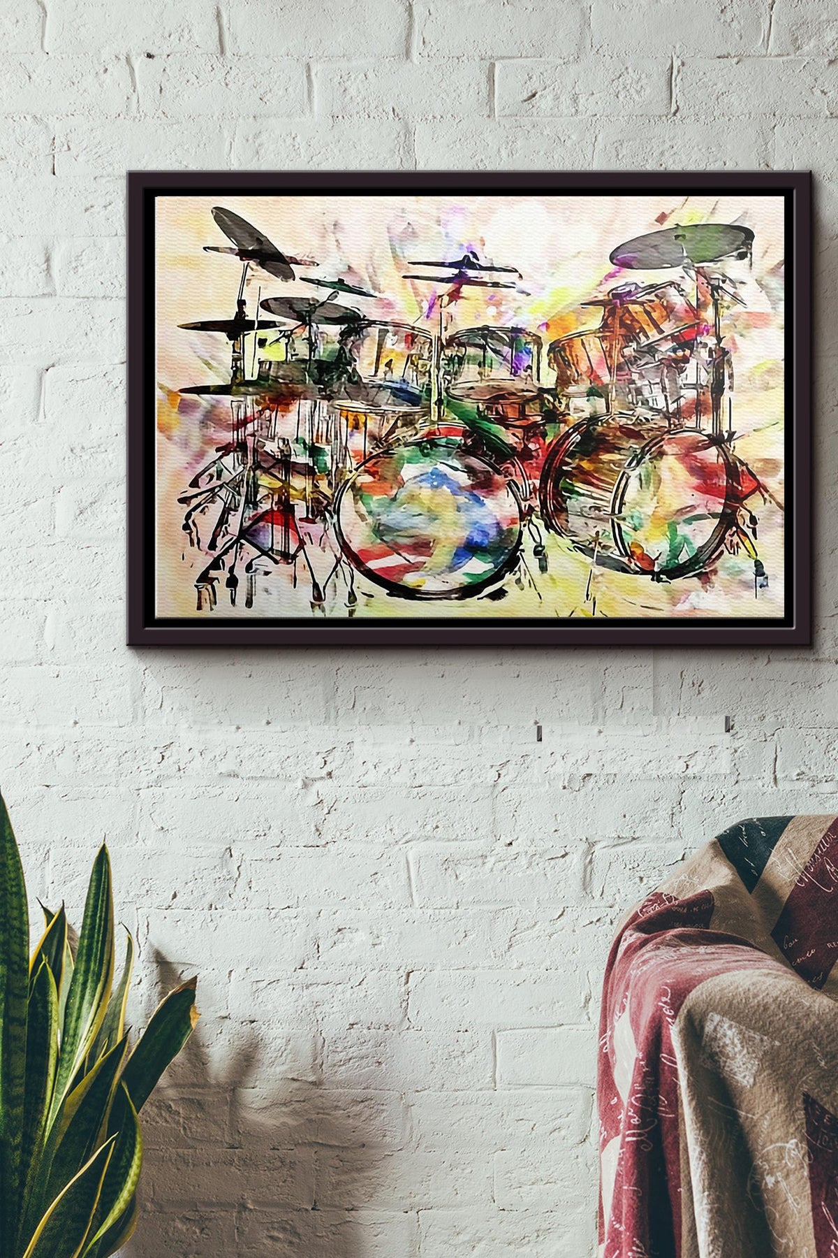 Drummer Unique Drum Set Music Art Poster n Framed Matte Canvas