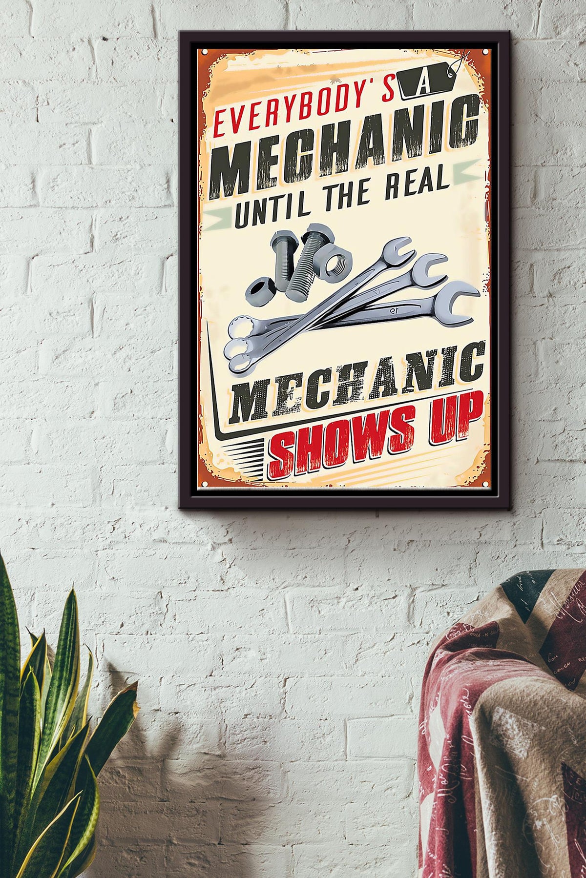 Everybodys A Mechanic Until The Real Mechanic Shows Up Mechanic Poster Framed Matte Canvas