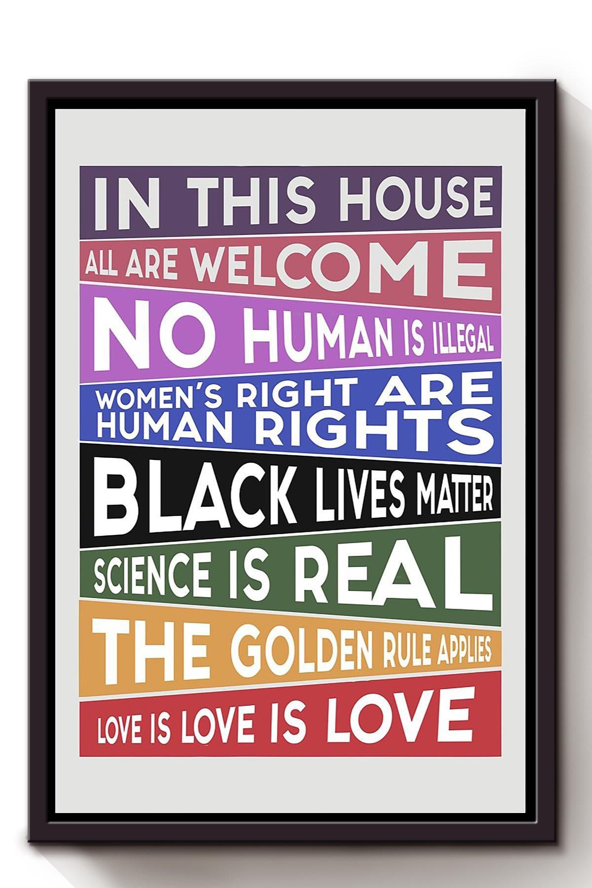 Equality And Equity Quote Stand For Humanity Gift For Human Rights Campaign Lgbt Organizations Pride Month Lgbt Center Framed Canvas