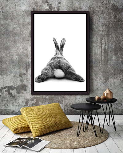 Cute Rabbit Butt Funny Gift For Friends Birthday Houswarming Framed Canvas