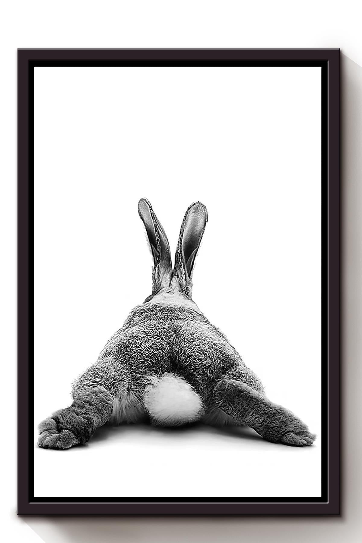 Cute Rabbit Butt Funny Gift For Friends Birthday Houswarming Framed Canvas