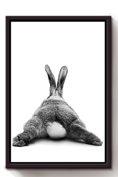 Cute Rabbit Butt Funny Gift For Friends Birthday Houswarming Framed Canvas