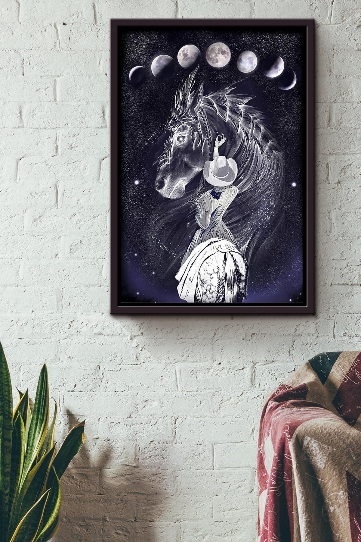 Cowgirl Halloween Granddaughter Poster Horse Riding Wall Art Cowgirl Cowboy Gift Framed Canvas Framed Prints, Canvas