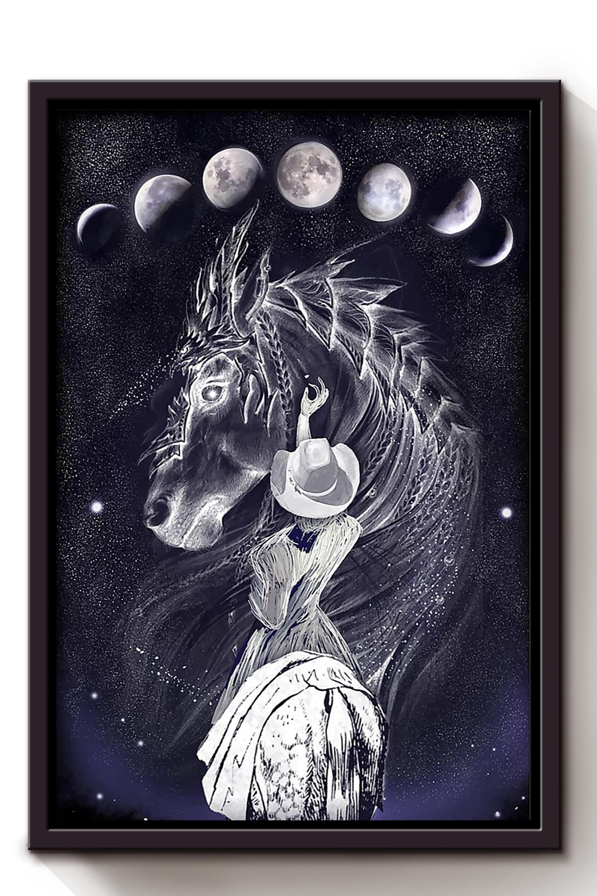 Cowgirl Halloween Granddaughter Poster Horse Riding Wall Art Cowgirl Cowboy Gift Framed Canvas Framed Prints, Canvas