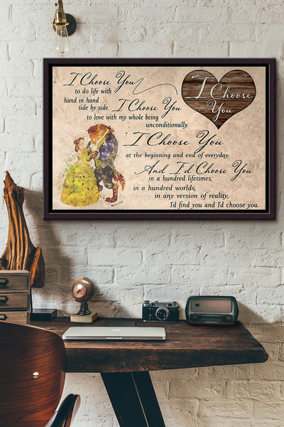Belle And The Beast I Choose You Poster n Framed Matte Canvas