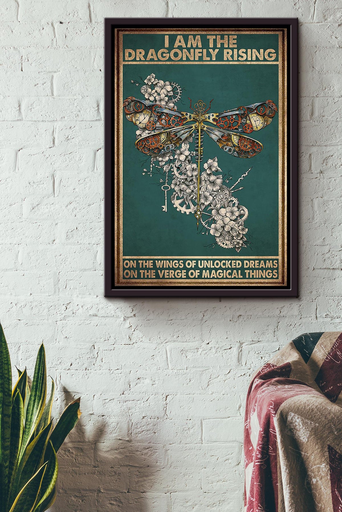 I'm Dragonfly Rising Mechanical Dragonfly Gift For Dreamer And Magic Lover Framed Canvas