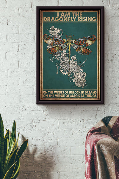 I'm Dragonfly Rising Mechanical Dragonfly Gift For Dreamer And Magic Lover Framed Canvas