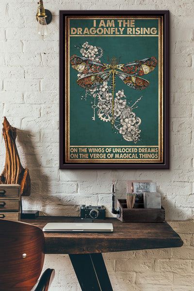 I'm Dragonfly Rising Mechanical Dragonfly Gift For Dreamer And Magic Lover Framed Canvas