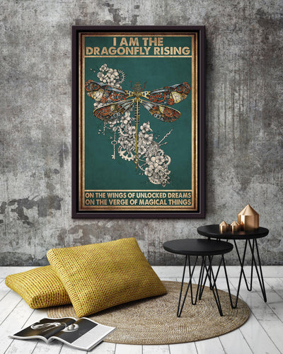 I'm Dragonfly Rising Mechanical Dragonfly Gift For Dreamer And Magic Lover Framed Canvas