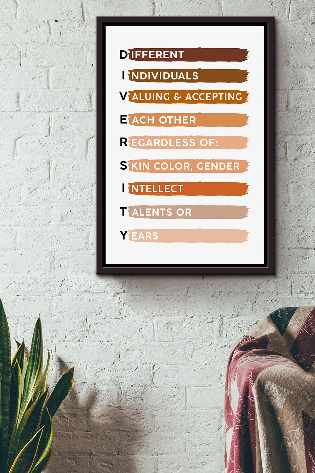 Diversity Equality Humanity Quote For Home Decor Housewarming Framed Canvas