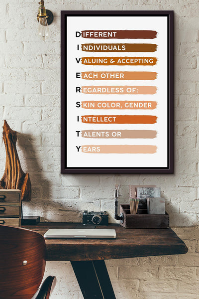 Diversity Equality Humanity Quote For Home Decor Housewarming Framed Canvas