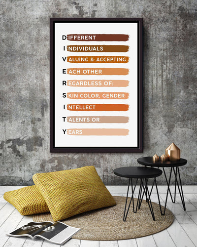 Diversity Equality Humanity Quote For Home Decor Housewarming Framed Canvas