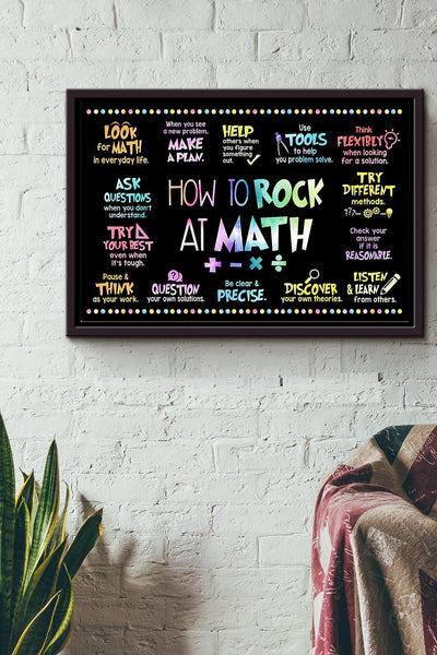How To Rock At Math Fourteen Tips At Math Poster n Framed Matte Canvas