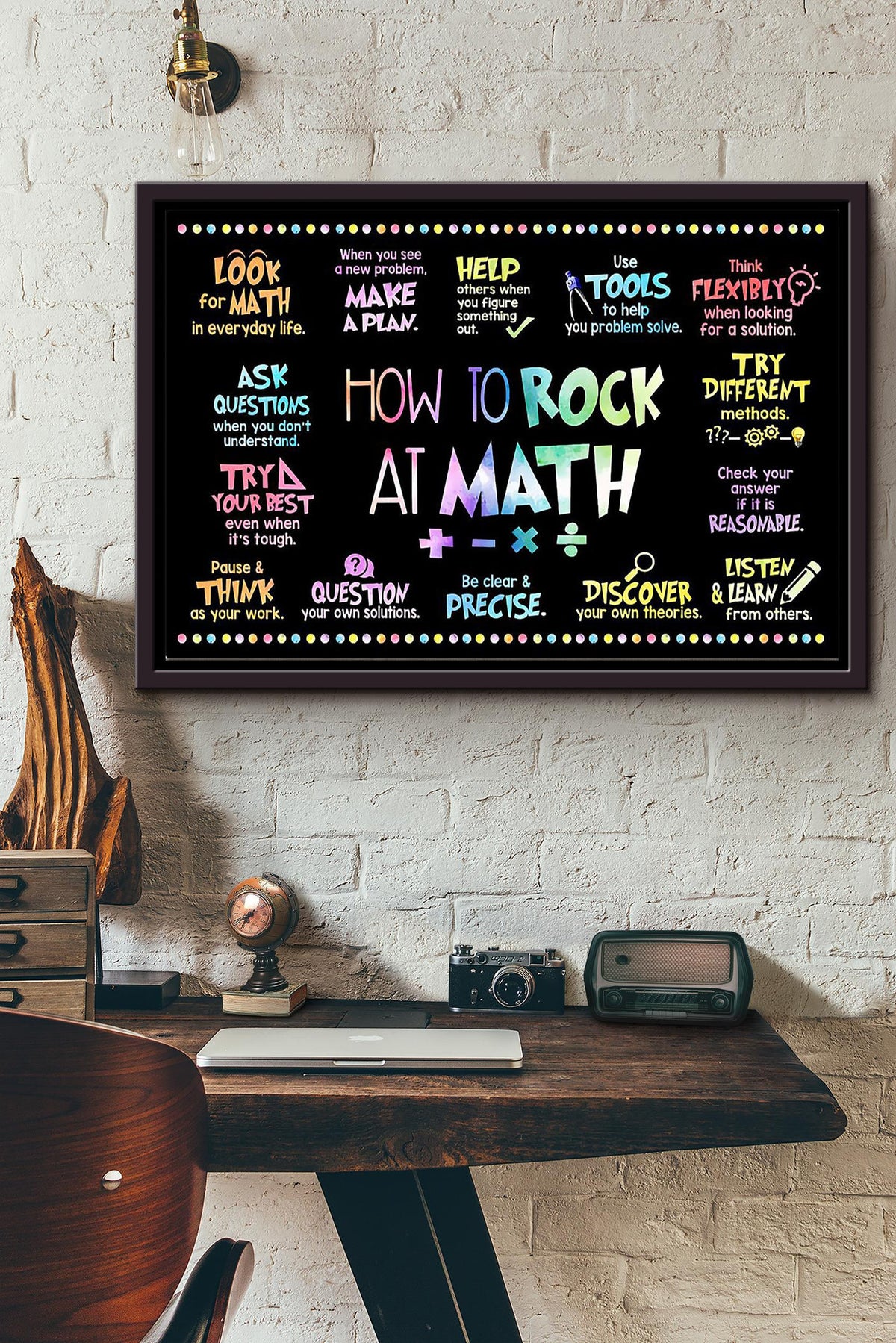 How To Rock At Math Fourteen Tips At Math Poster n Framed Matte Canvas