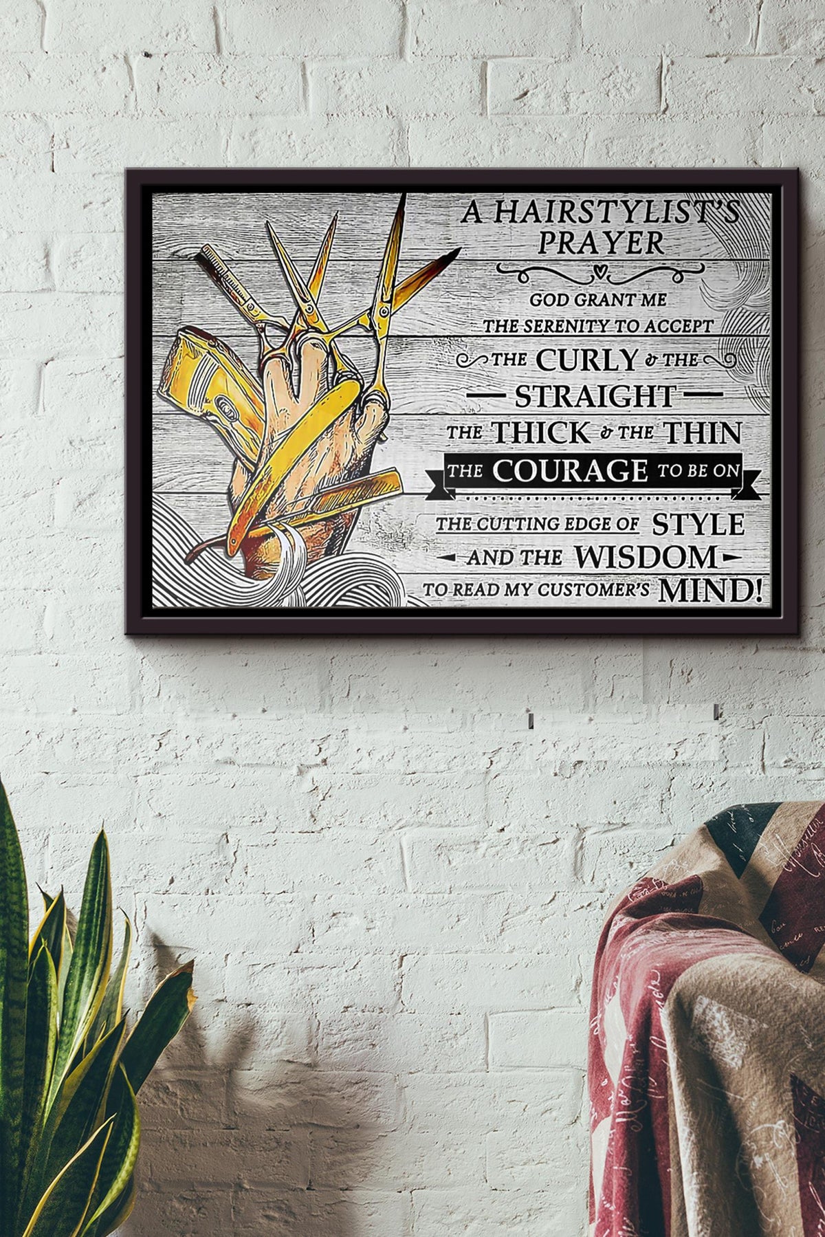 Hairstylists Prayer Poster n Framed Matte Canvas