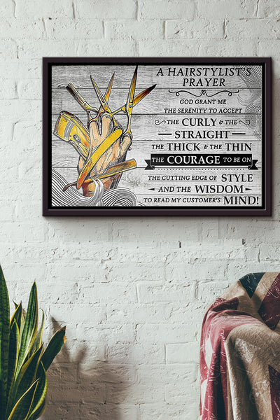 Hairstylists Prayer Poster n Framed Matte Canvas