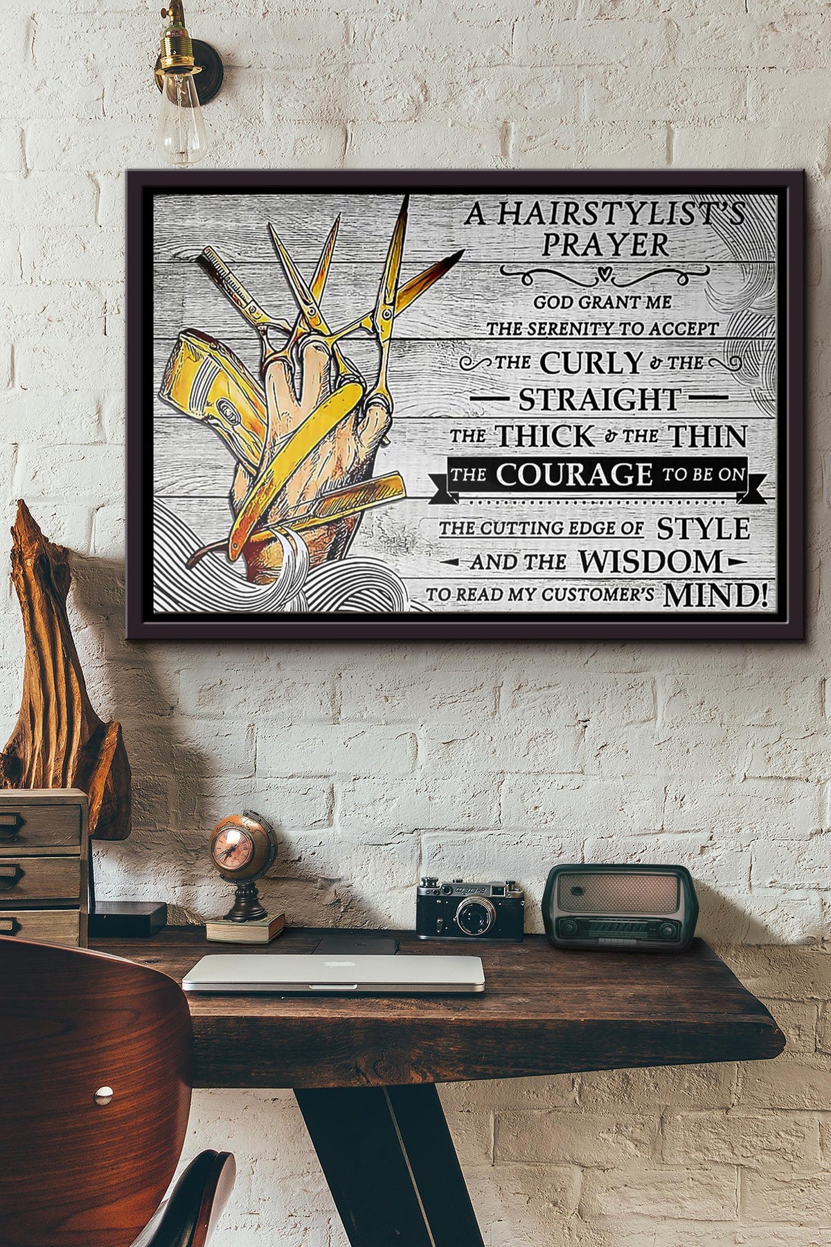Hairstylists Prayer Poster n Framed Matte Canvas