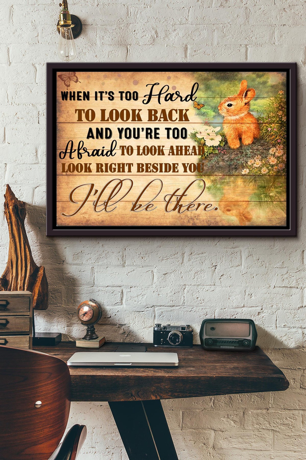 Little Rabbit Always Be By Your Side Poster n Framed Matte Canvas