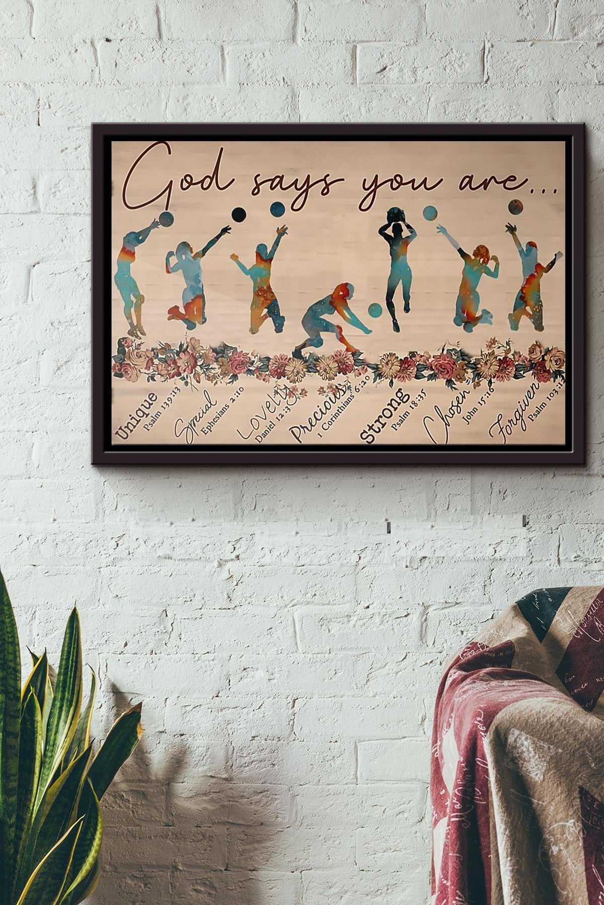 God Says You Are Voleyball Poster n Framed Matte Canvas