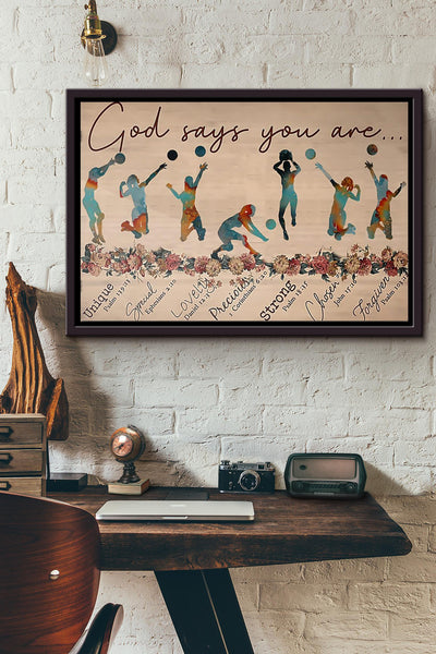 God Says You Are Voleyball Poster n Framed Matte Canvas