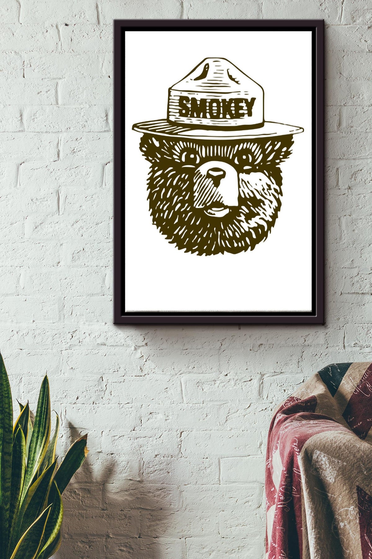 Bear Smokey Vintage Animals Poster Framed Matte Canvas GS20240923015