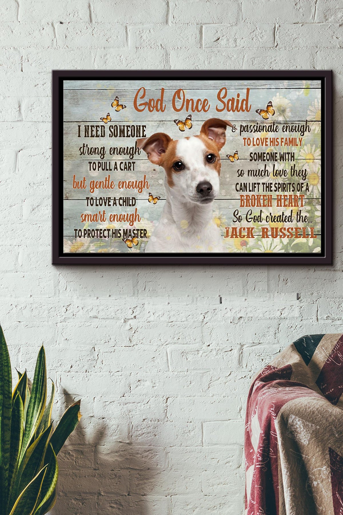 God Created The Best Jack Russell Poster n Framed Matte Canvas