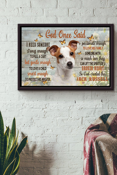 God Created The Best Jack Russell Poster n Framed Matte Canvas