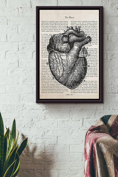 Cardiologist Flower Heart Collection Poster Framed Canvas