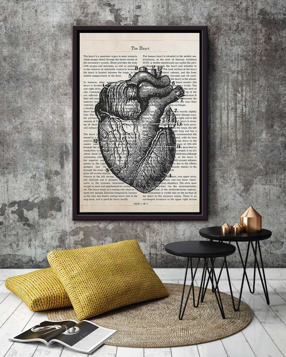 Cardiologist Flower Heart Collection Poster Framed Canvas