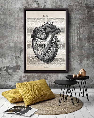 Cardiologist Flower Heart Collection Poster Framed Canvas