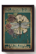 Dragonfly They Whispered To Her Motivation Quote Wall Art Gift For Girl Woman's Day Framed Canvas Framed Prints, Canvas