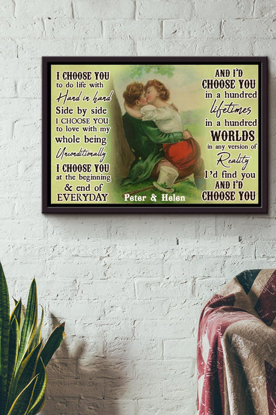 Irish Couple I Choose You Poster n Framed Matte Canvas