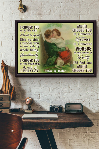 Irish Couple I Choose You Poster n Framed Matte Canvas