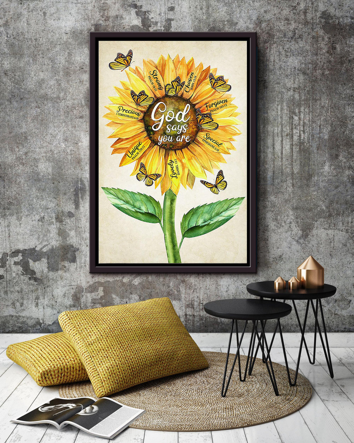 Gardener God Says You Are Motivation Quote Wall Art For Home Decor Housewarming 06 Framed Canvas Framed Prints, Canvas