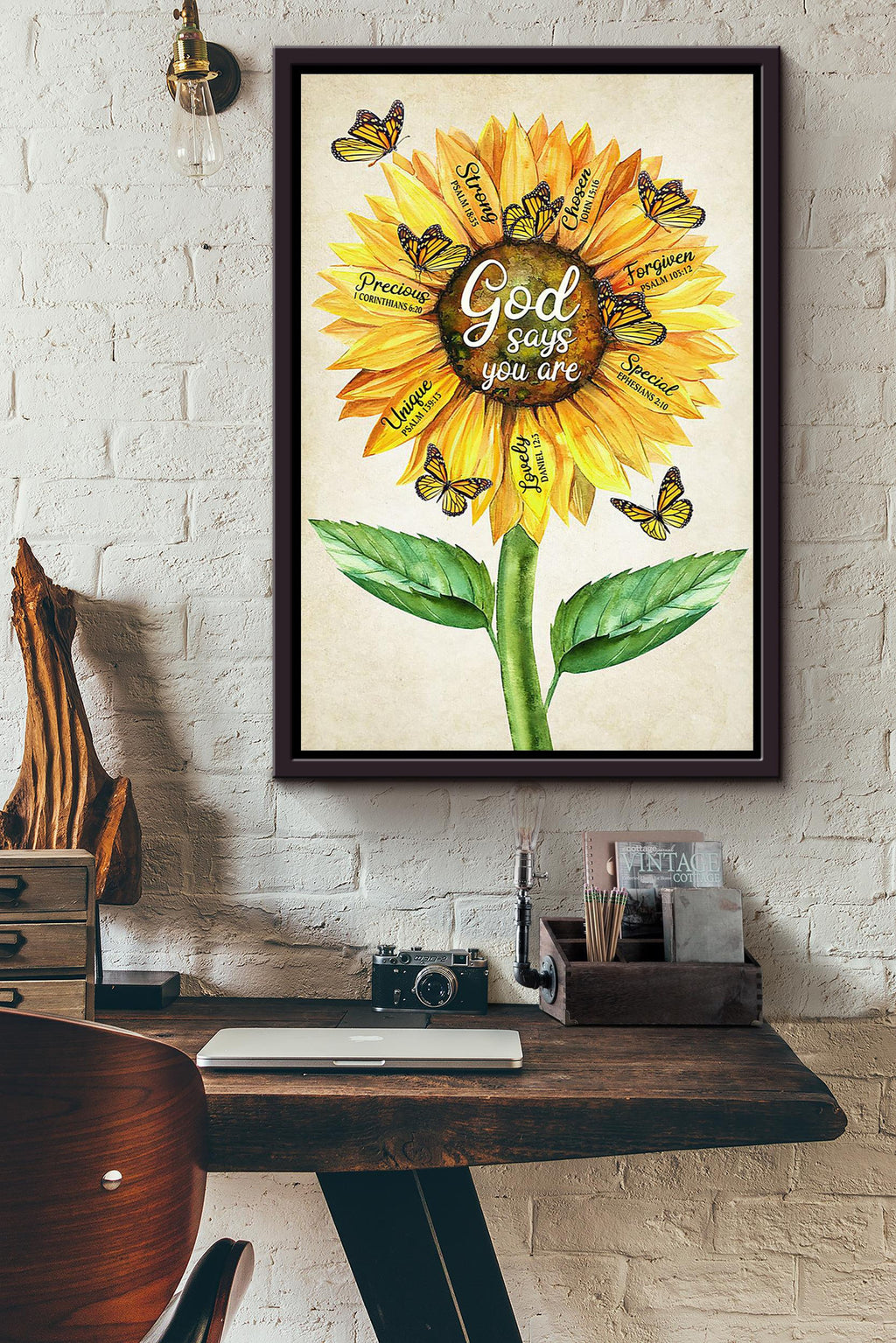 Gardener God Says You Are Motivation Quote Wall Art For Home Decor Housewarming 06 Framed Canvas Framed Prints, Canvas
