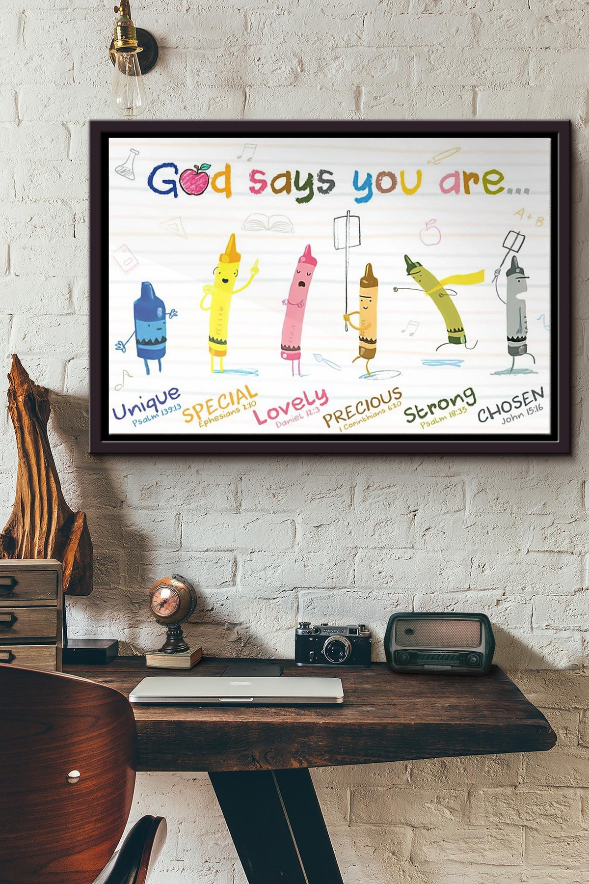 God Says You Are Teacher Poster n Framed Matte Canvas