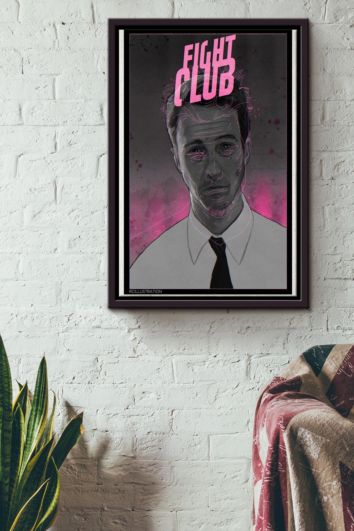 Fight Club Poster Essential Framed Matte Canvas