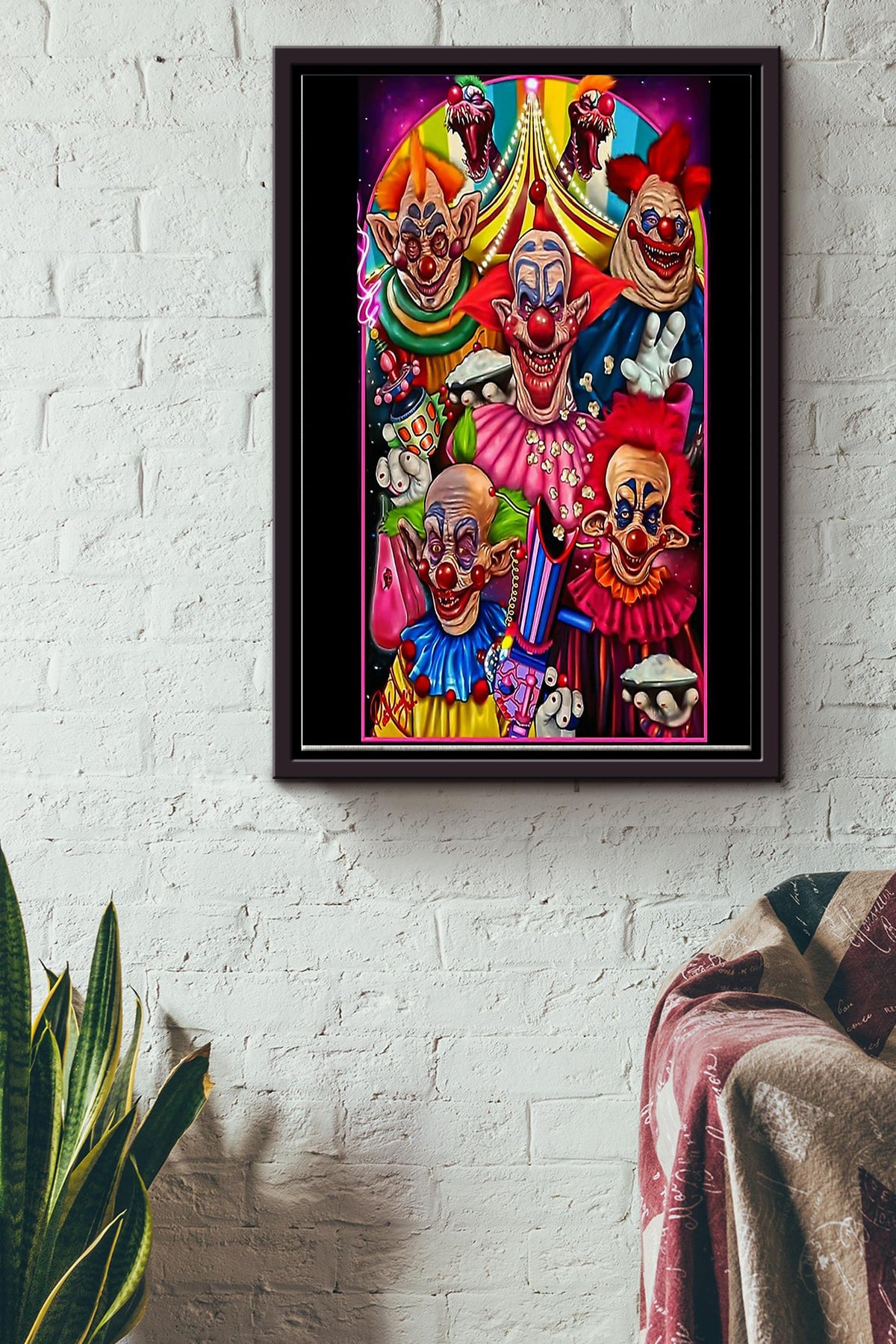 Killer Klowns From Outer Space Scarry For Fan Poster Framed Matte Canvas