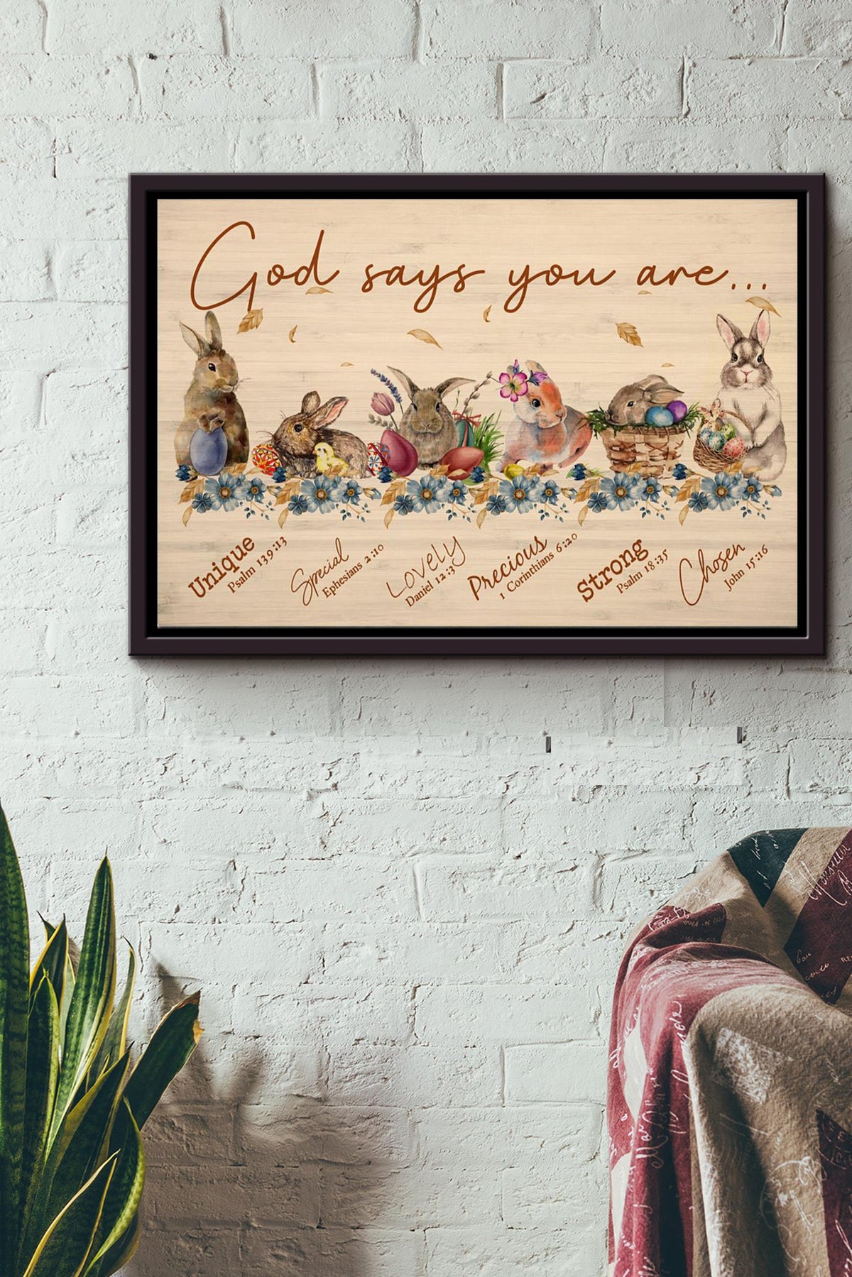 God Say You Are Easter Bunny Poster n Framed Matte Canvas