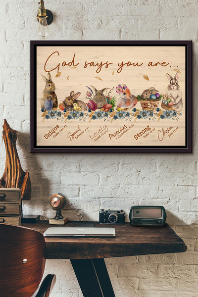 God Say You Are Easter Bunny Poster n Framed Matte Canvas