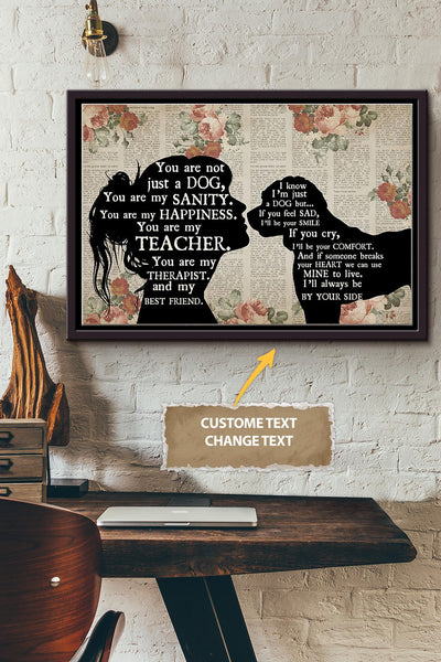 Cockapoo Lover Girl Therapist Best Friend Personalized Poster - Animal Wall Art - Gift For Dog Lover Dog Foster Puppy Fan Framed Matte Canvas Framed Prints, Canvas