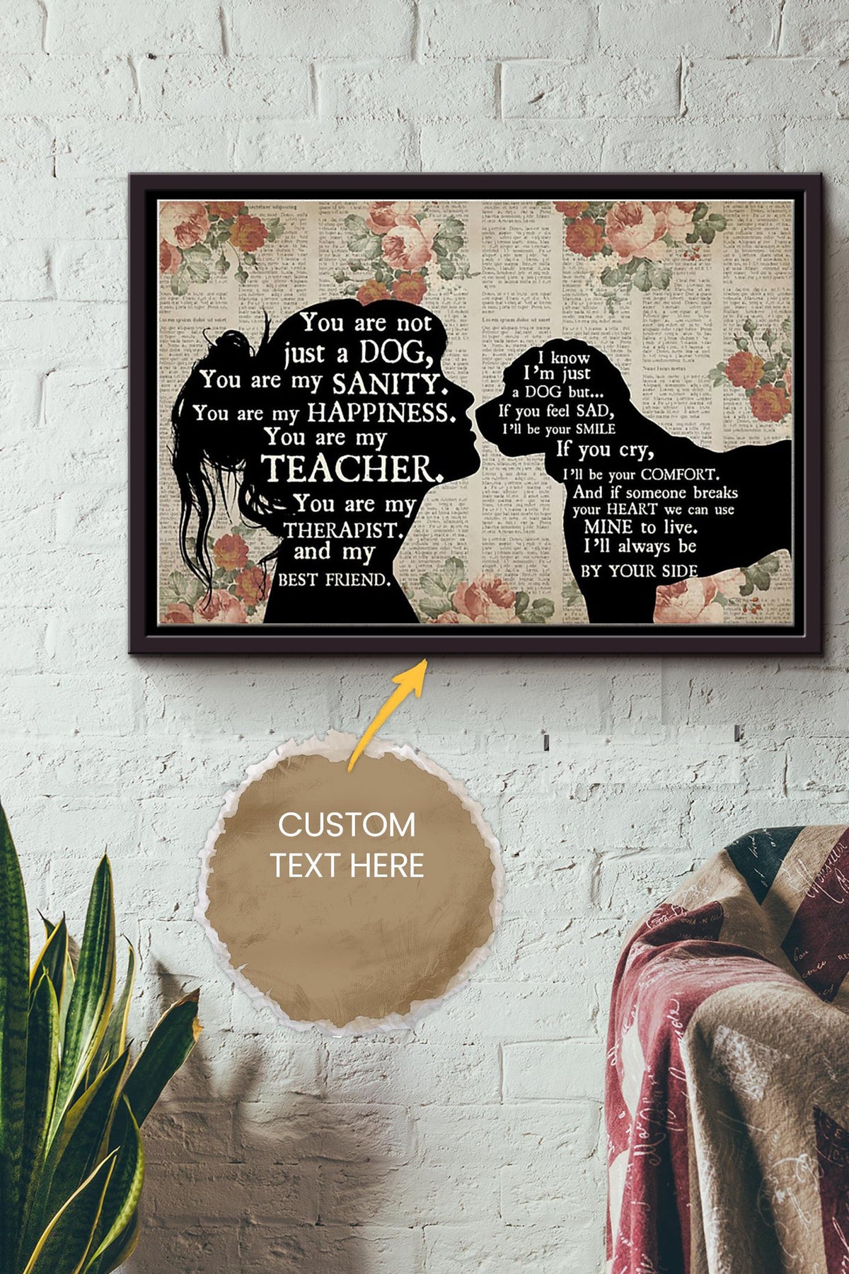 Cockapoo Lover Girl Therapist Best Friend Personalized Poster - Animal Wall Art - Gift For Dog Lover Dog Foster Puppy Fan Framed Matte Canvas Framed Prints, Canvas