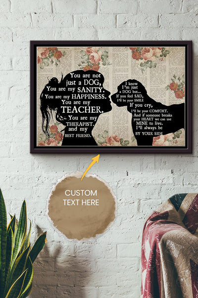Cockapoo Lover Girl Therapist Best Friend Personalized Poster - Animal Wall Art - Gift For Dog Lover Dog Foster Puppy Fan Framed Matte Canvas Framed Prints, Canvas