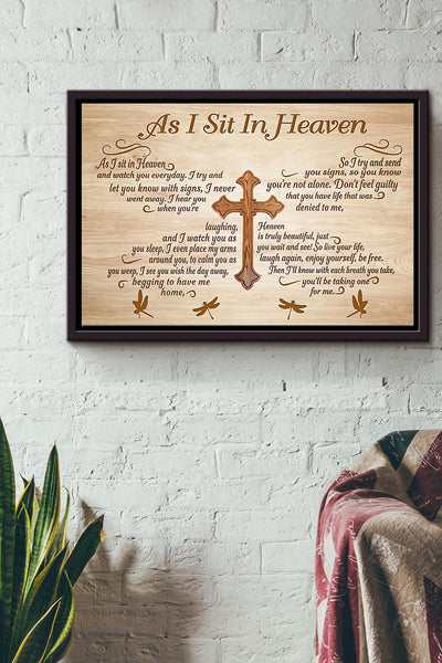As I Sit In Heaven Poster n Framed Matte Canvas