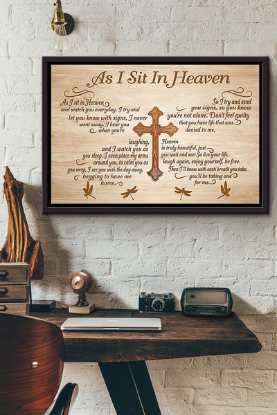 As I Sit In Heaven Poster n Framed Matte Canvas