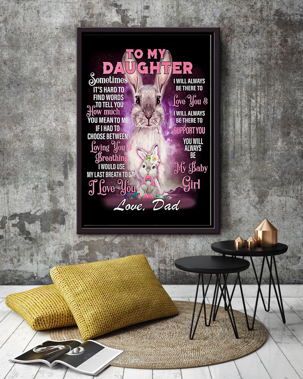 Motivation Letter From Father To Daughter Gift For Birthday Full Month Party Nusery Decor Framed Canvas