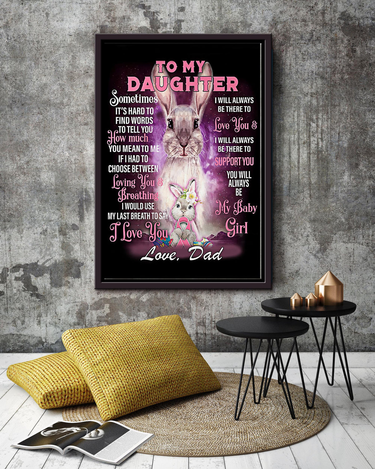 Motivation Letter From Father To Daughter Gift For Birthday Full Month Party Nusery Decor Framed Canvas