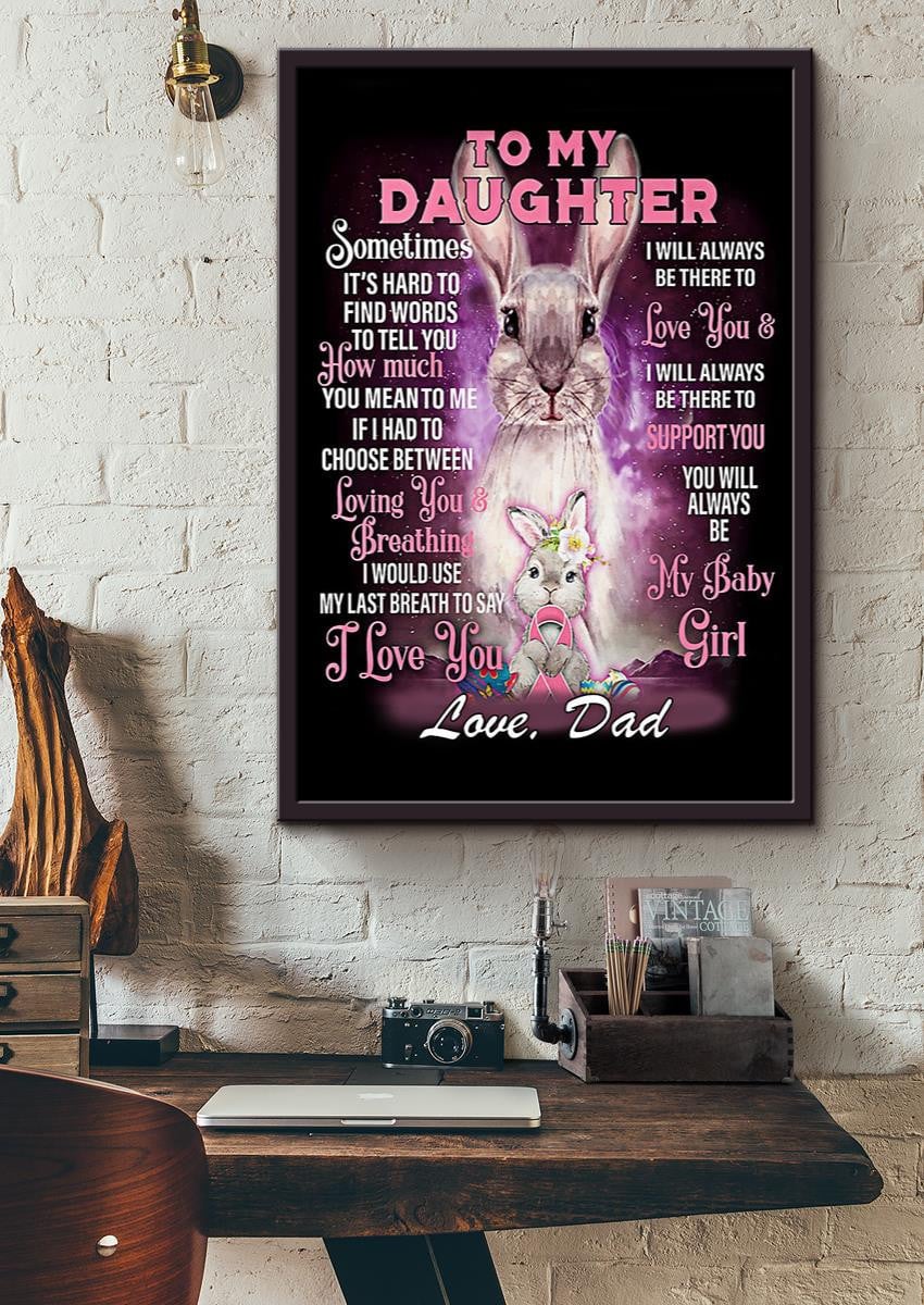 Motivation Letter From Father To Daughter Gift For Birthday Full Month Party Nusery Decor Framed Canvas