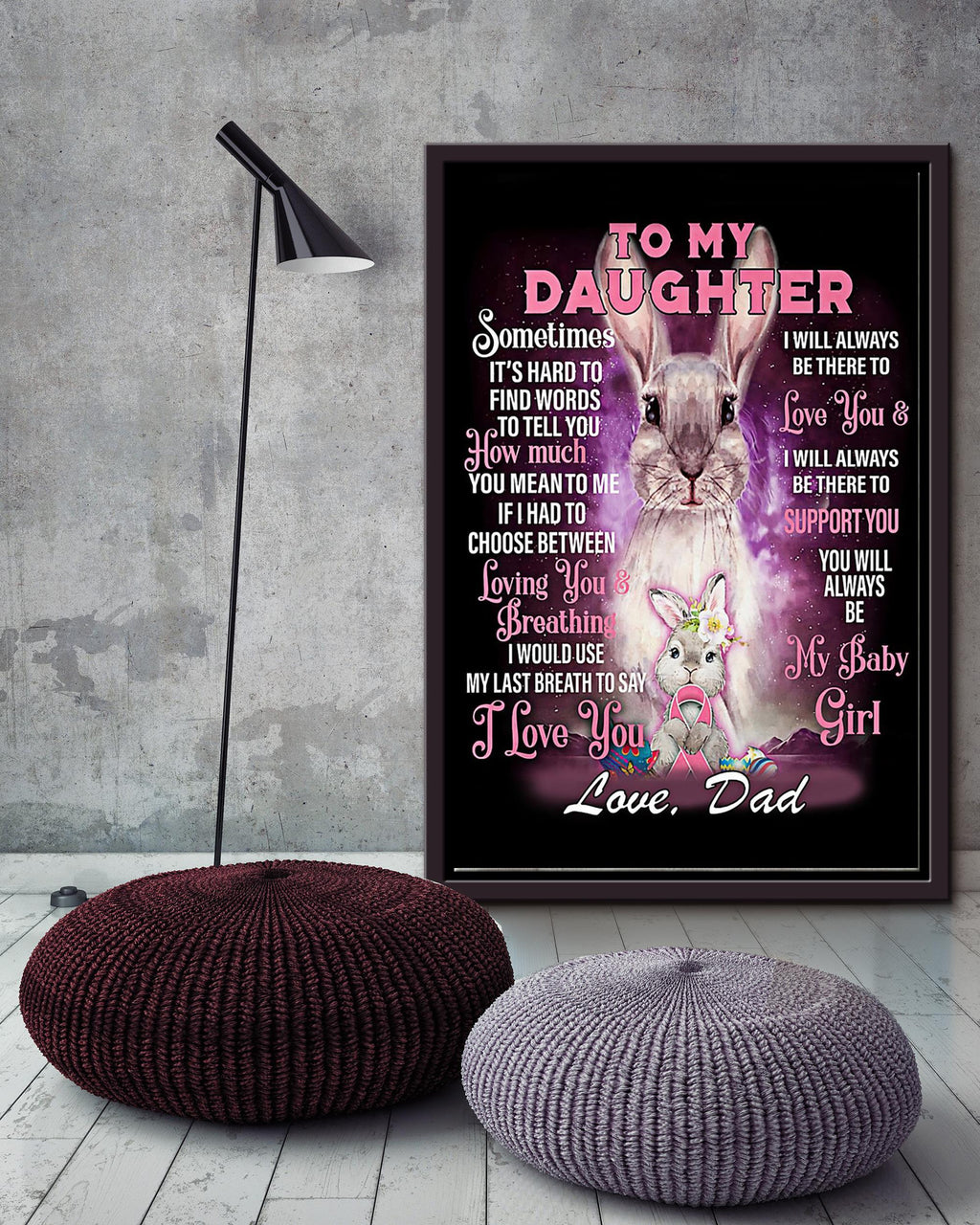 Motivation Letter From Father To Daughter Gift For Birthday Full Month Party Nusery Decor Framed Canvas
