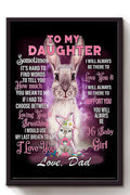 Motivation Letter From Father To Daughter Gift For Birthday Full Month Party Nusery Decor Framed Canvas